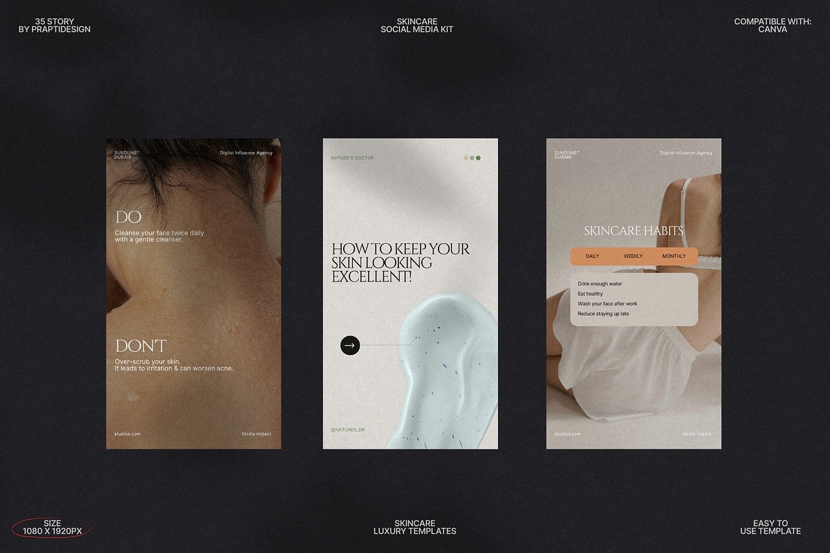 Neutral Skincare Story Templates preview 5