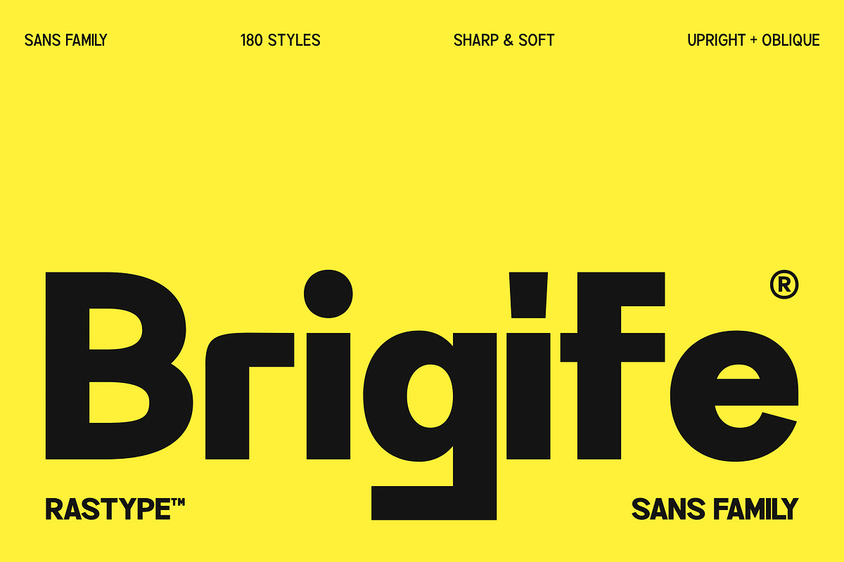 Brigife - Family Font, a Sans Serif Font by Rastype (Photo 1 of 11)