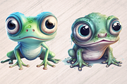 8 Cute Baby Frog Sublimation Clipart, an Animal Illustration by Leakedink (Thumbnail 4 of 4)