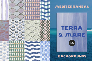 Handmade Mediterranean Backgrounds, a Background Graphic by Lana Elanor