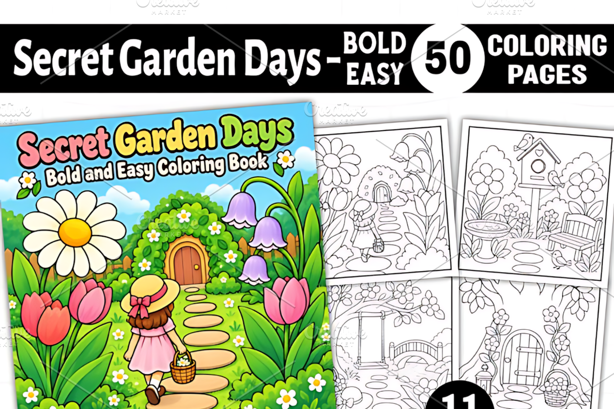 Secret Garden Days Coloring Book, a Decorative Illustration by Coco Bloom (Photo 1 of 7)