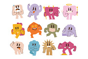 Vintage Retro Cute Emoji sticker, an Object Graphic by Vesvocrea (Thumbnail 9 of 9)