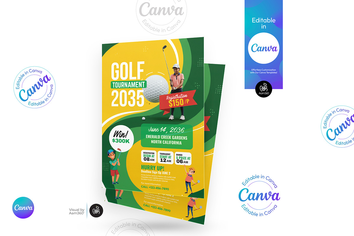 Golf Tournament Flyer Template, a Flyer Template by Aam360 (Photo 3 of 3)