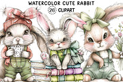 Watercolor Cute Rabbit Png Clipart, an Illustration by Creative Art (Thumbnail 1 of 7)