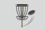 Disc Golf Basket and Flying Disc, a Sport Illustration by Vector Kitchen by Zoljo (Thumbnail 1 of 3)