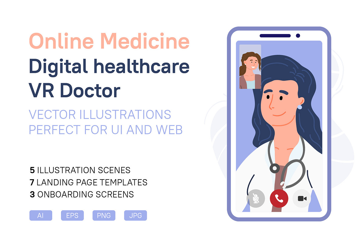 Online Doctor Medicine illustration, a Healthcare Illustration by Tori Design (Photo 1 of 5)