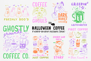 Halloween Coffee Hand-drawn Designs