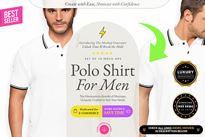 Men Polo Shirt 10x Mock-ups