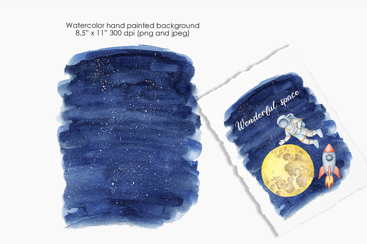 Watercolor celestial bodies clipart, an Illustration by AquarelleSpace (Photo 4 of 5)
