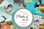 Pirates of the sea clipart, a Pattern Graphic by DarinaDigital (Thumbnail 1 of 6)