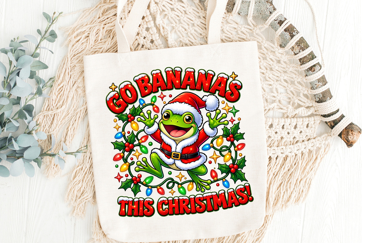 Go Bananas Funny Christmas Frog PNG, an Object Graphic by Zahyl Studio (Photo 5 of 7)