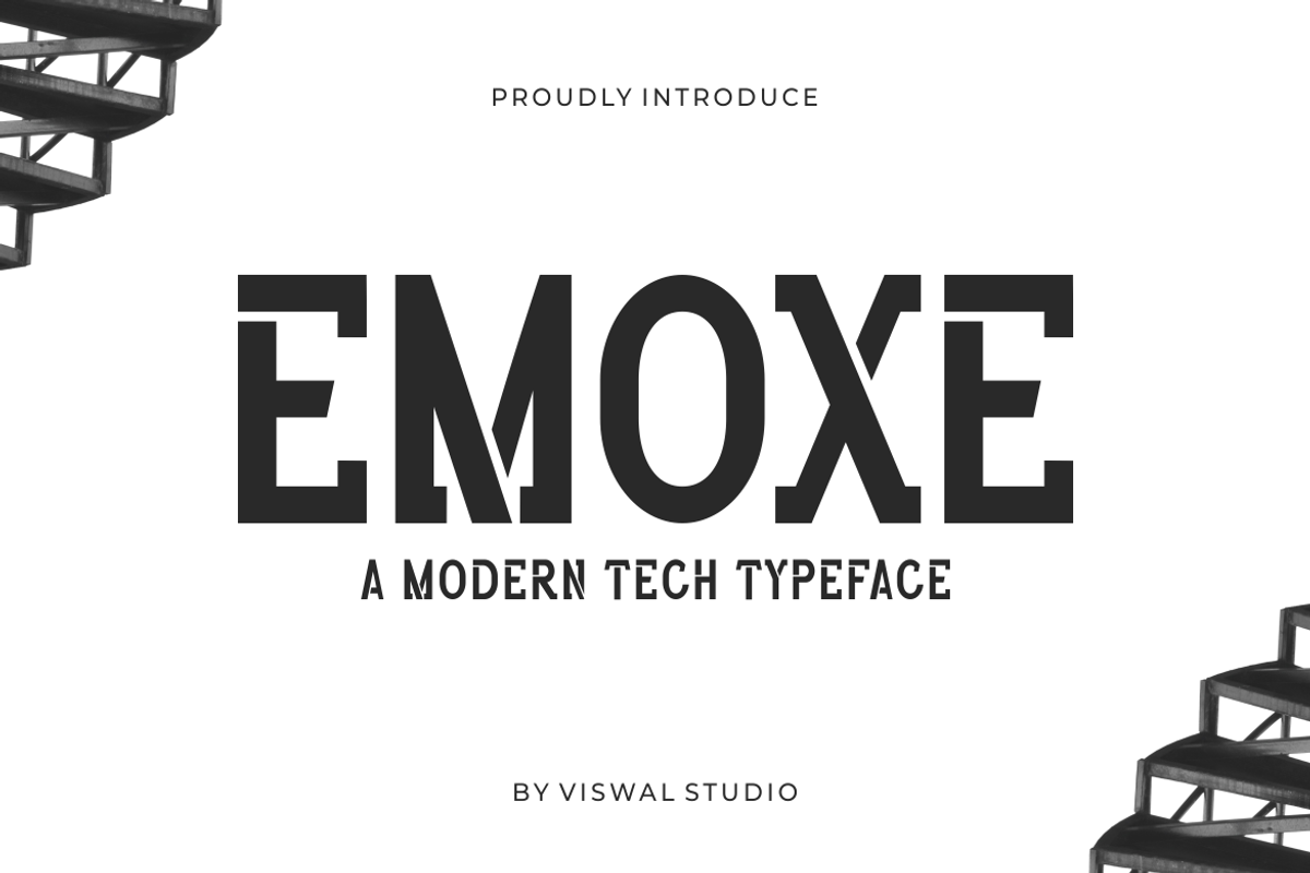 Emoxe - Modern Font, a Sans Serif Font by Viswal Studio (Photo 1 of 6)