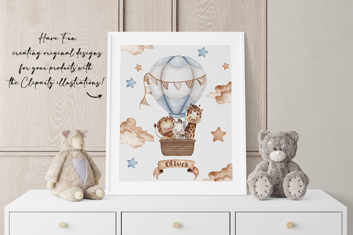 Safari Hot Air Balloon Clipart, an Illustration by Gau Silva Studio (Photo 5 of 6)