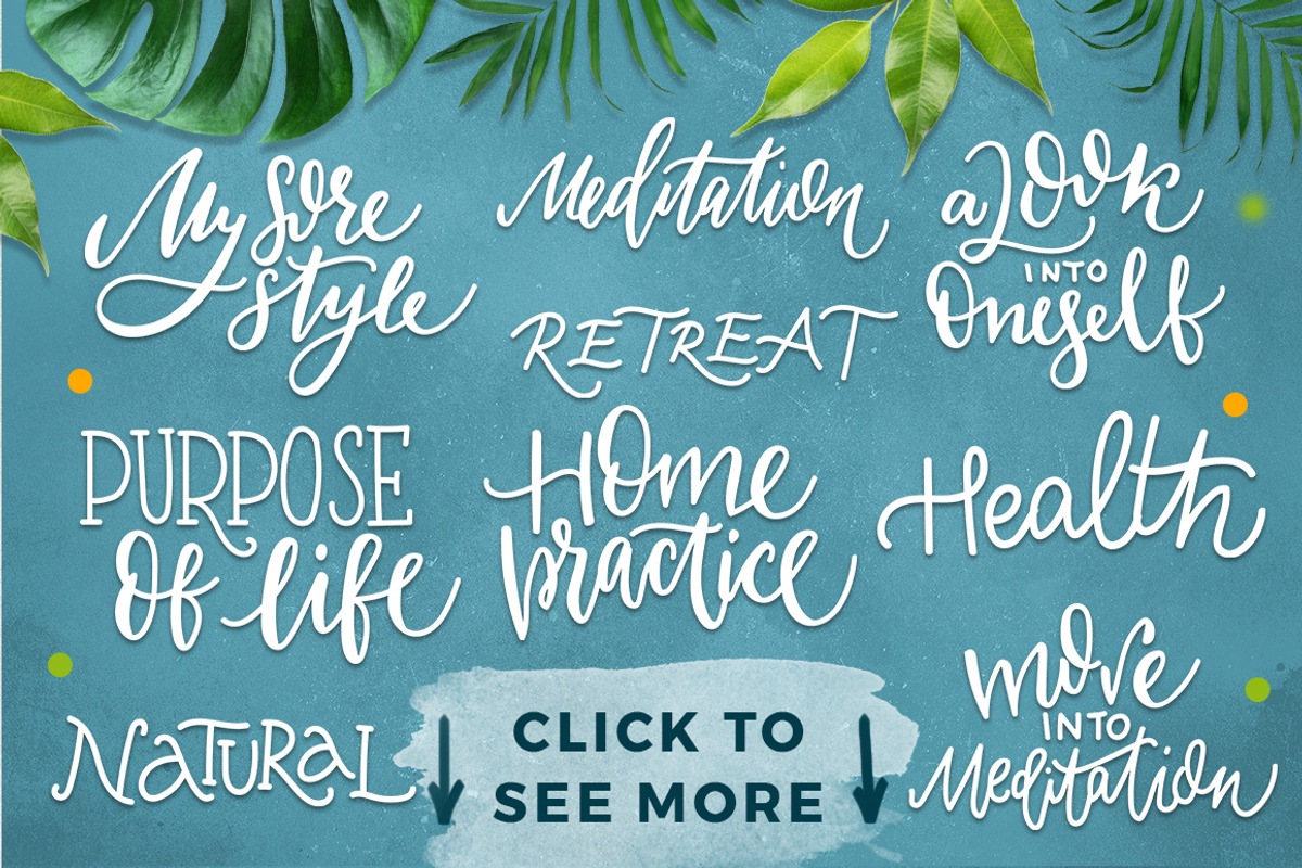Yoga studio lettering & graphic set, an Object Graphic by Beauty Drops (Photo 4 of 6)