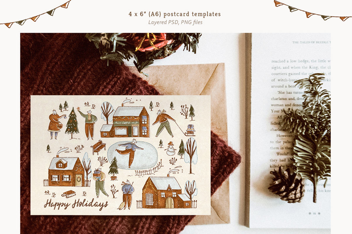 Christmas Bear Postcards & Gift Tags, an Animal Illustration by Yeticrab (Photo 4 of 11)