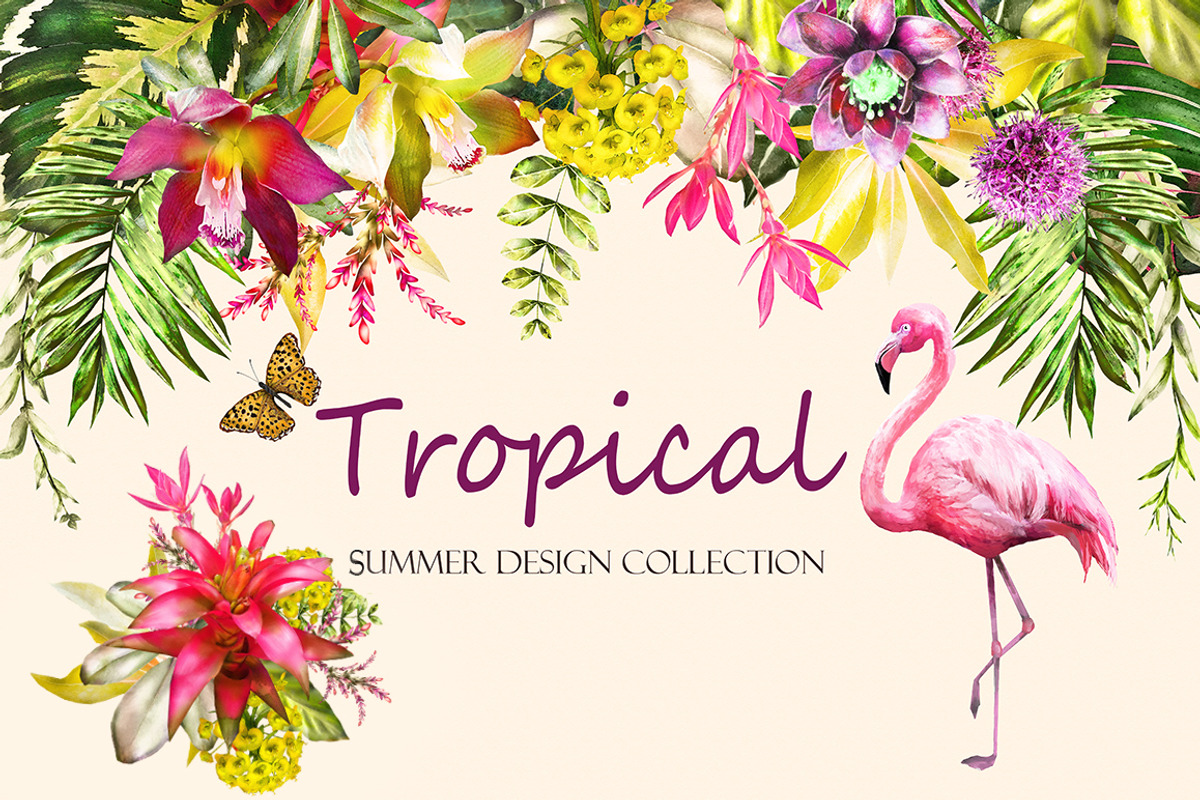 Tropical collection. Summer design., a Decorative Illustration by Lisima (Photo 1 of 19)