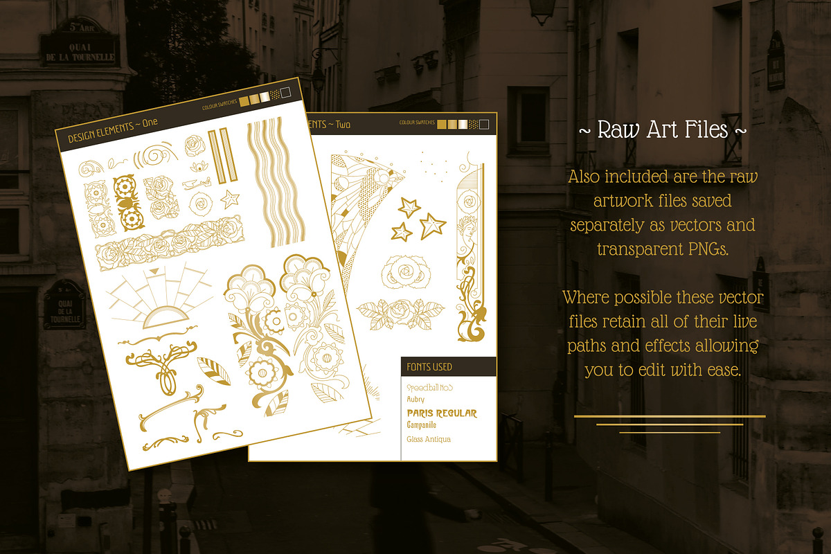 Art Nouveau Backgrounds and Frames, a Decorative Illustration by Wingsart Studio (Photo 7 of 8)