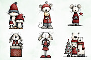 Whimsical Quirky Animals Clipart, an Illustration by Creative Art (Thumbnail 7 of 13)