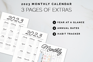 2023 CALENDAR: Editable Printable