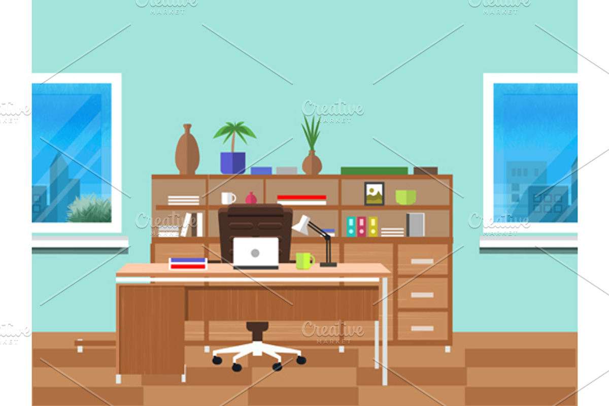 Set Modern Office Interior