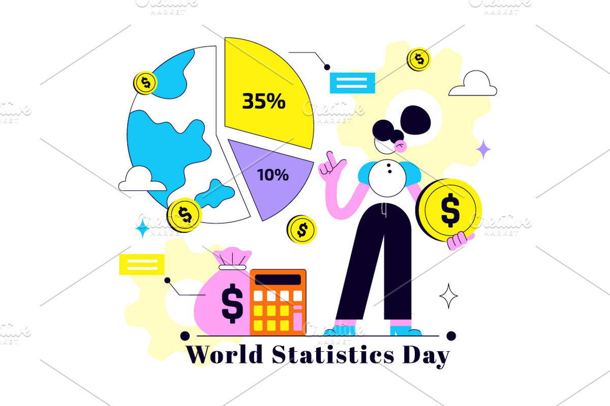 10 World Statistics Day Illustration, a Finance Illustration by denayunebgt (Photo 4 of 4)