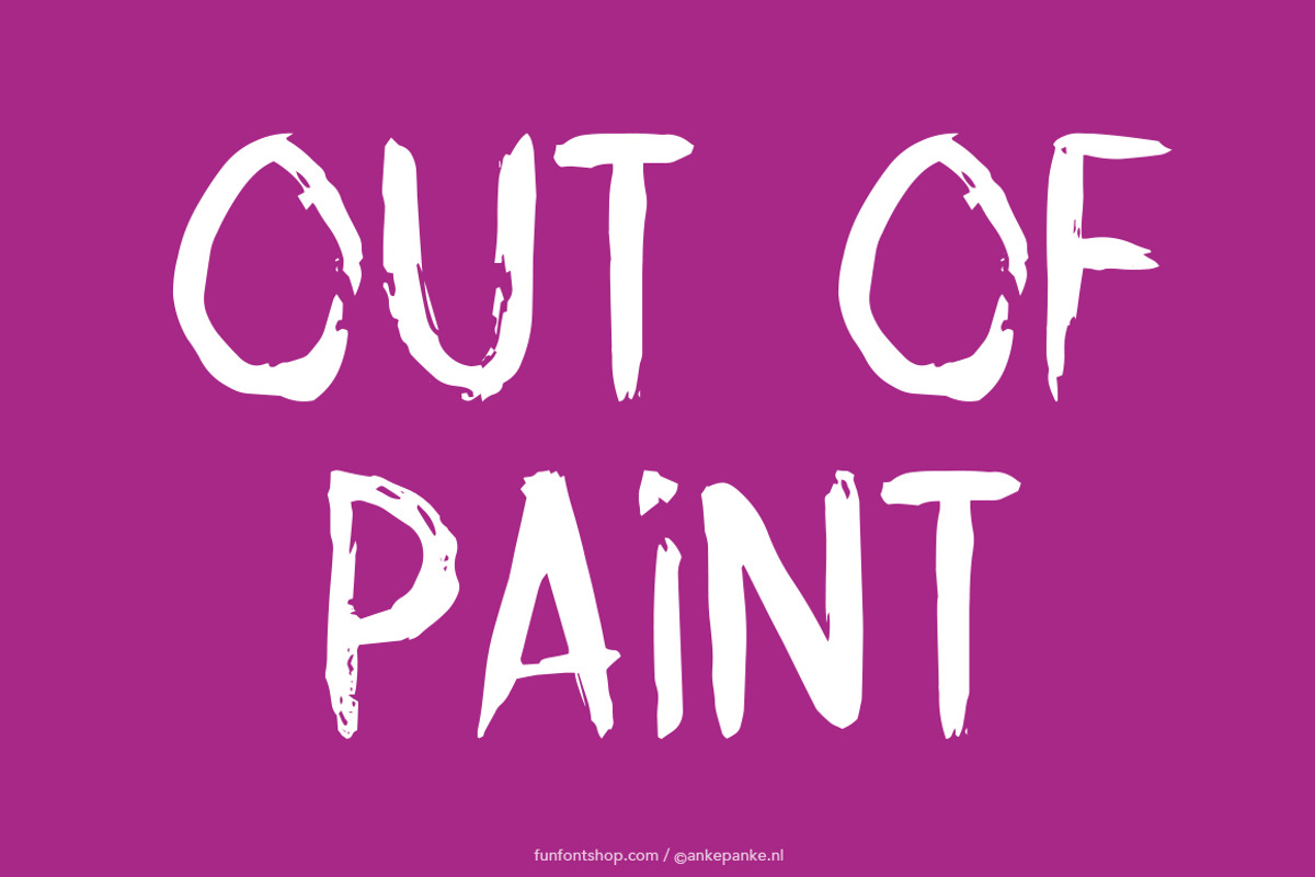 Out of paint font, a Font by Fun Font Shop (Photo 1 of 2)