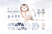 Arctic cute animals.  Watercolor set, an Animal Illustration by Peace ART (Thumbnail 5 of 22)