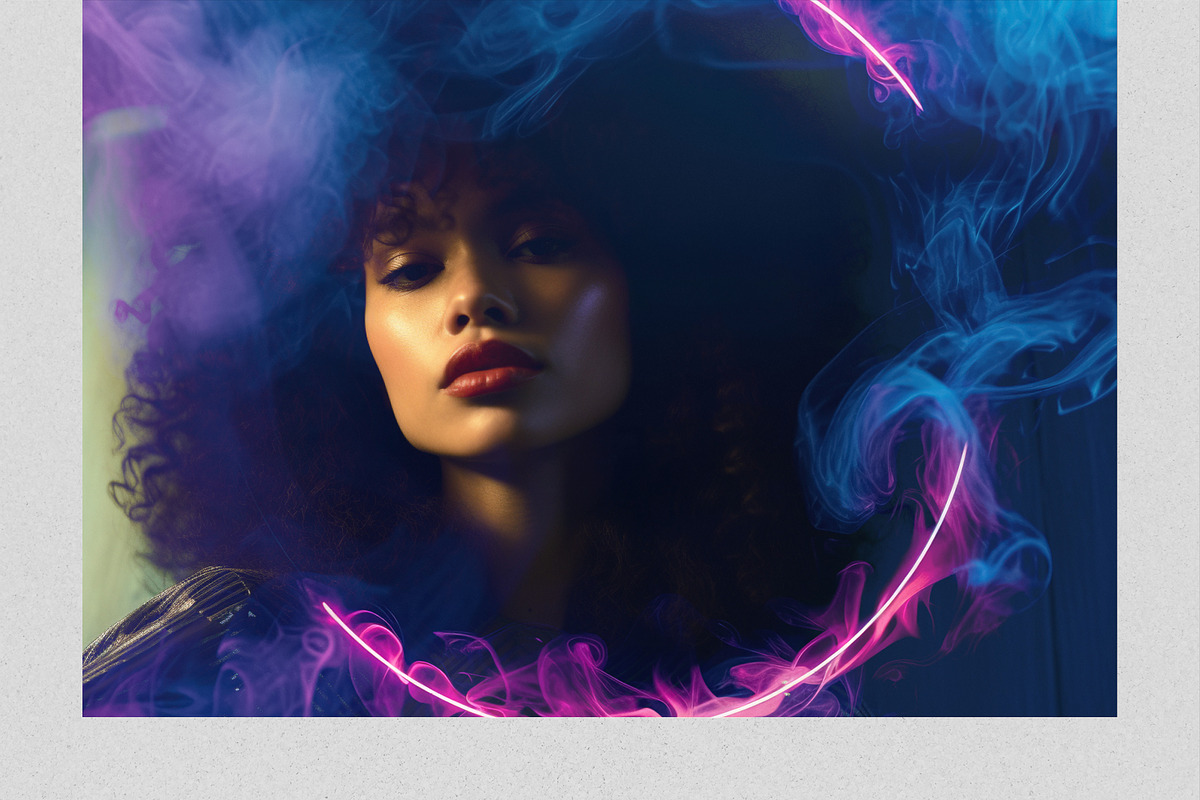 Neon Smoke Frames Effect Overlays, a Brushes & More by PhotoSpirit (Photo 5 of 8)