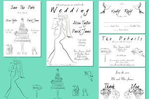 Elegant Wedding Invitation Set, an Invitation Template by Watercolor_Vector Graphic