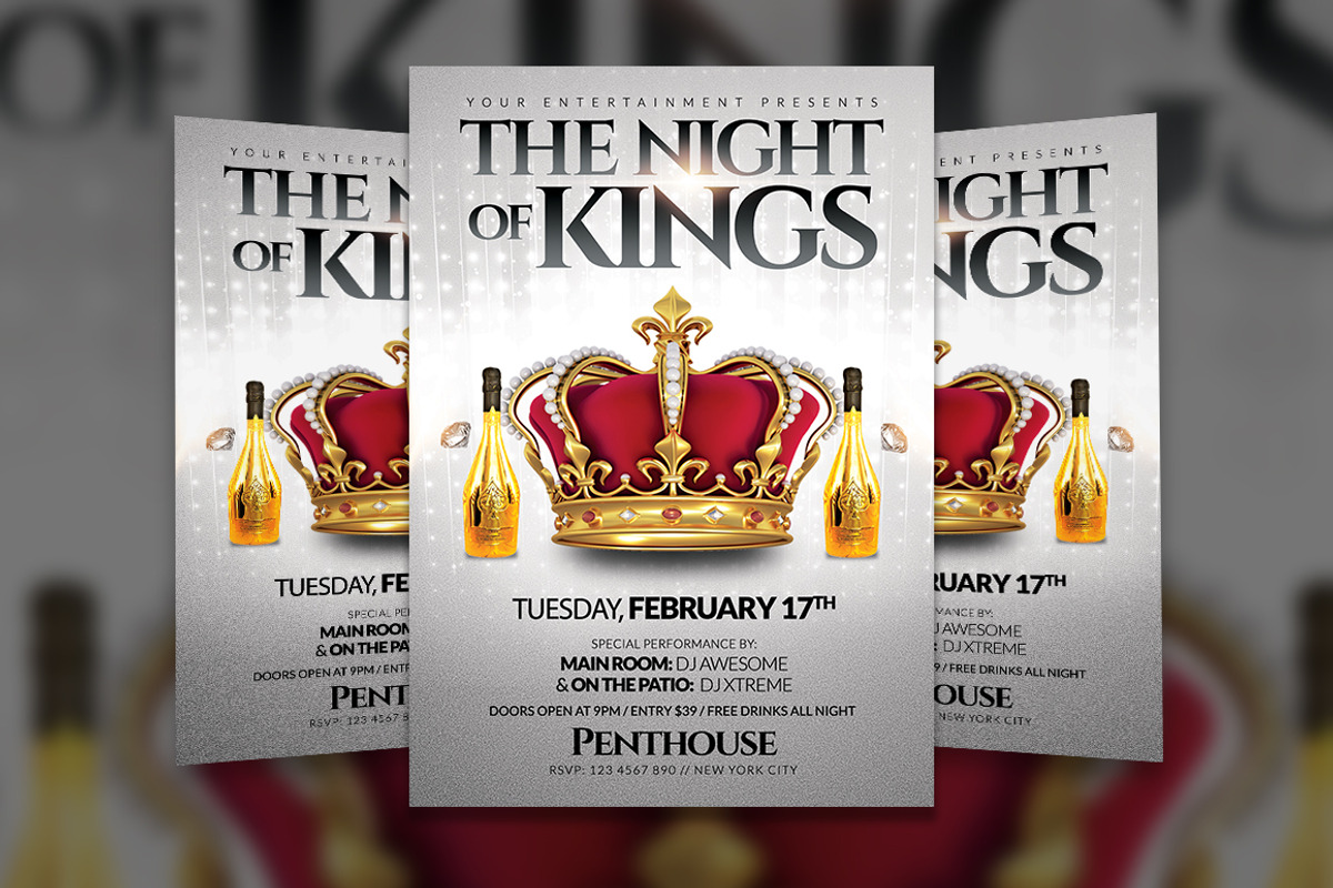 The Night of Kings Flyer Template, a Flyer Template by Creative Waffle (Photo 1 of 5)