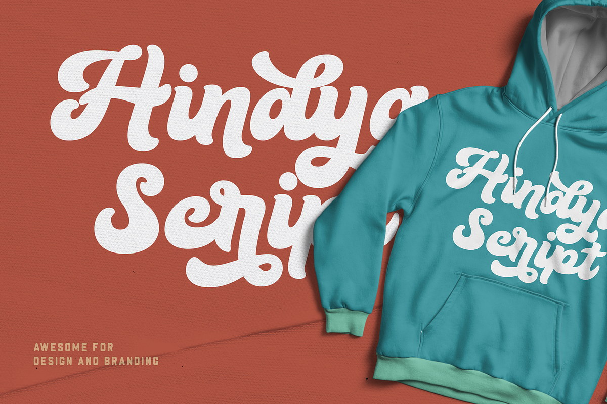 Hindya - Bold and Retro, a Script Font by ahweproject (Photo 8 of 9)