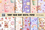 Teddy Bear Baby Digital Paper, a Pattern Graphic by CitraGraphics (Thumbnail 1 of 4)
