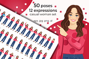 Casual young beautiful woman set, a Person Illustration by Volha Hlinskaya (Thumbnail 1 of 4)