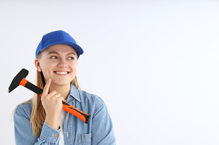 Concept of occupation with attractive young blonde woman, a Person Photo by AtlasStudio