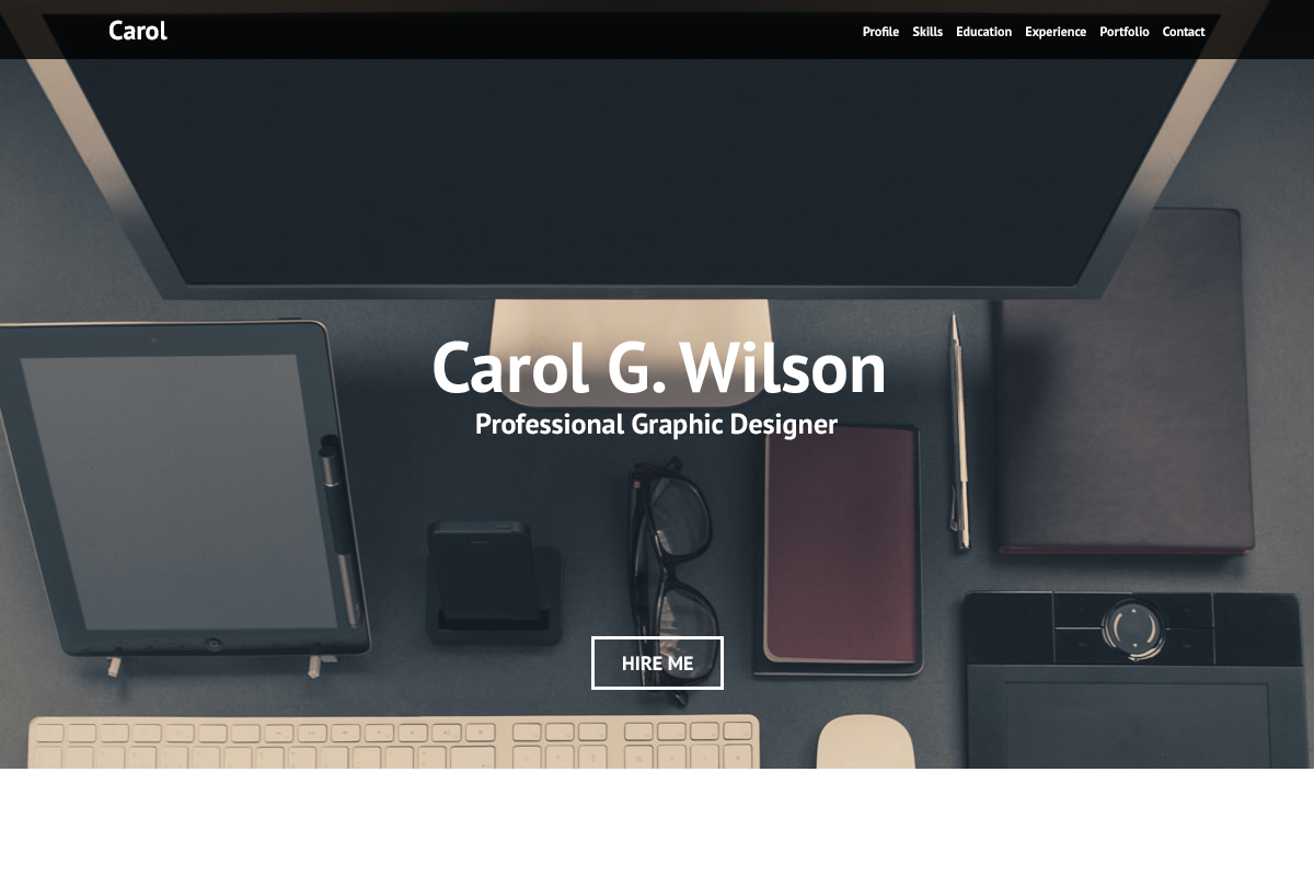 Carol Personal Portfolio - PSD, a Websites & App Template by emagweb (Photo 1 of 5)