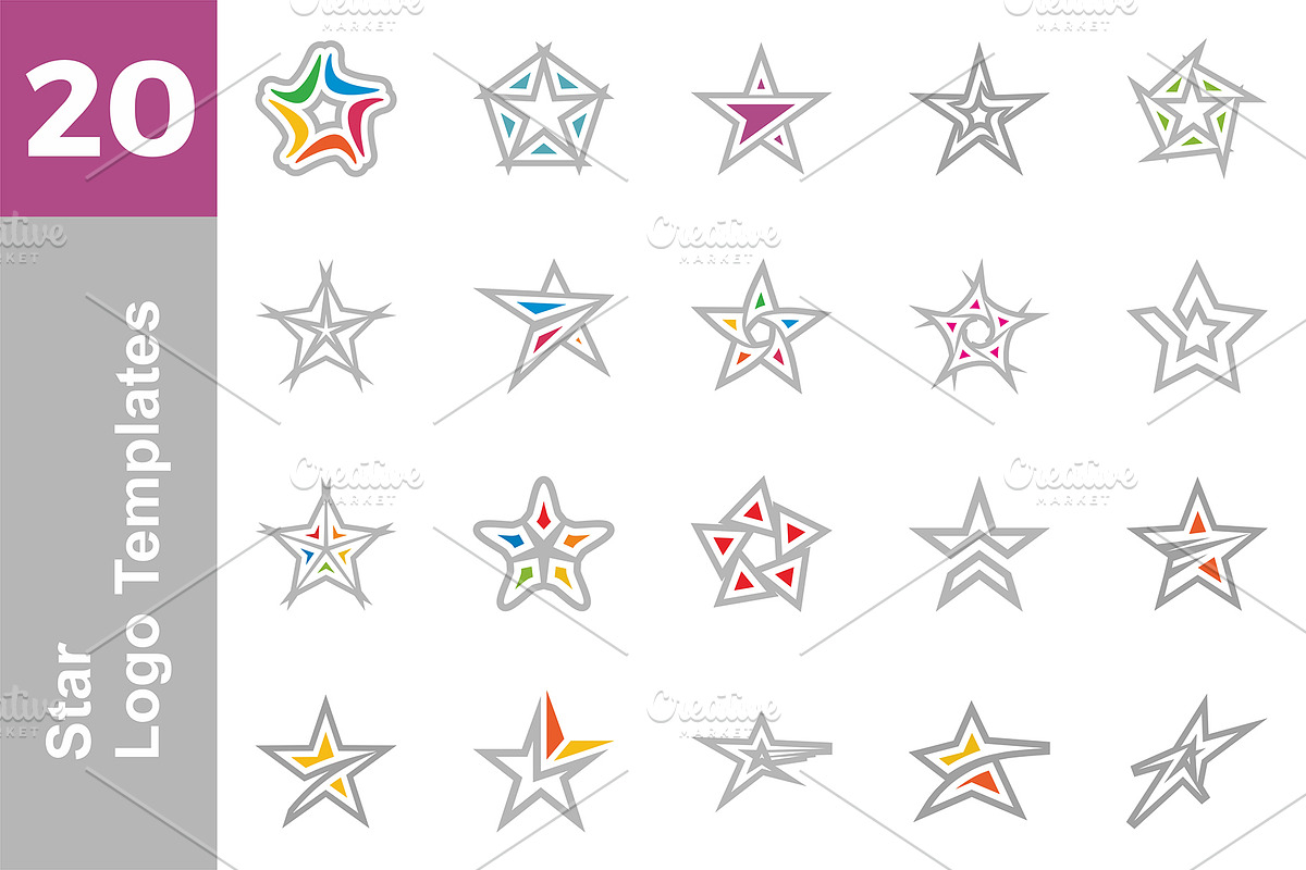 20 Logo Star Templates Bundle, a Branding & Logo Template by Friendesigns (Photo 1 of 21)