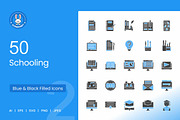 50 Schooling Blue & Black Icons, an Icon by IconBunny (Thumbnail 1 of 2)