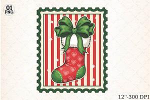 Christmas Stocks Coquette Stamps Png, an Illustration by Libby Wishes