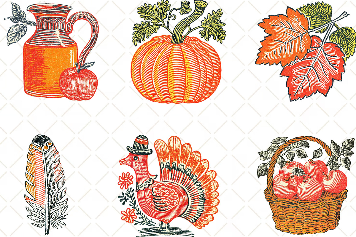 Hand Drawn Thanksgiving Clipart PNG, an Illustration by Black Bird Studio (Photo 3 of 6)