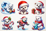 Classic Christmas Polar Bear Clipart, an Illustration by RobertsArt (Thumbnail 2 of 5)