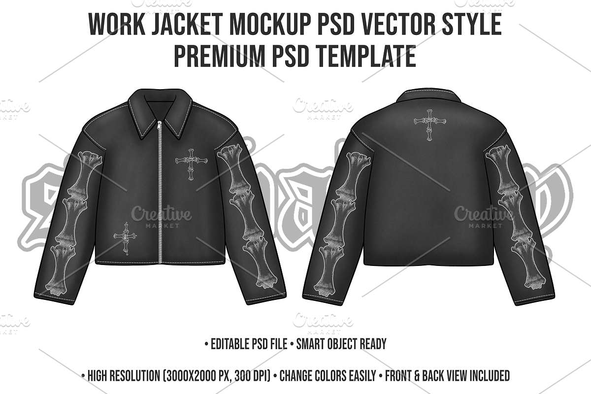 Work Jacket Mockup PSD Vector Style, a Hoody Mockup by std.badboy (Photo 1 of 4)
