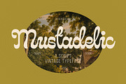 Mustadelic – Script Vintage Font, a Script Font by Invasi Studio (Thumbnail 1 of 11)