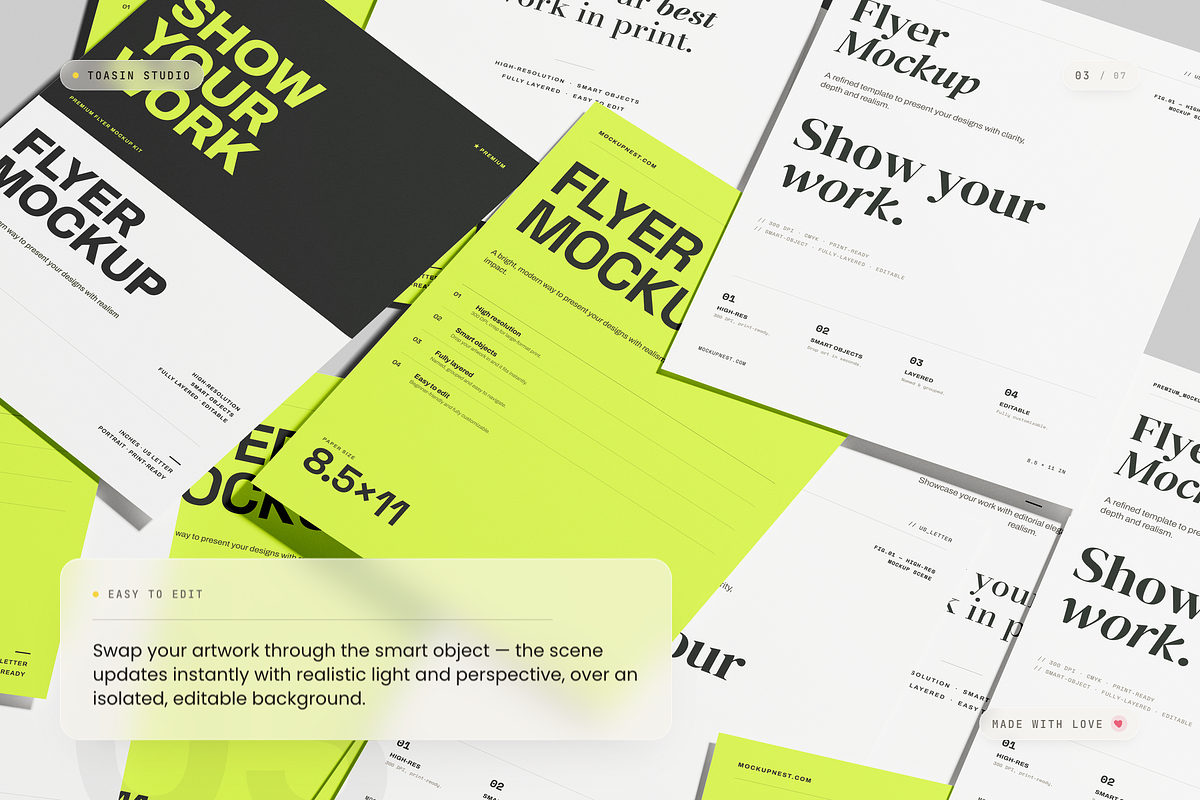 US Letter Flyer Mockup, an Advertising Mockup by Toasin Studio (Photo 3 of 7)