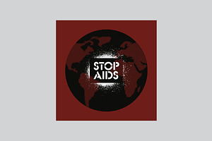 Stop Aids Typographic Stencil Poster