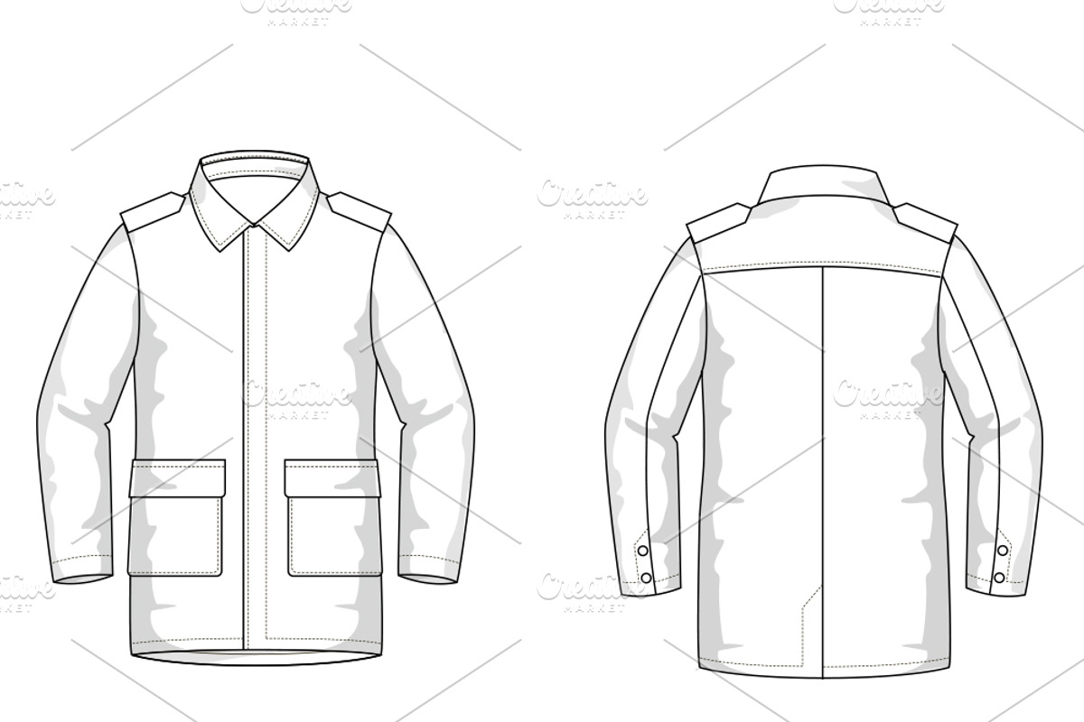 Men's Coat Fashion Flat Template, a Templates & Theme by flat fashion