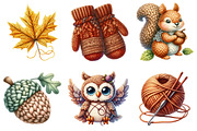 Watercolor Crochet Autumn Clipart, an Illustration by Watercolor design (Thumbnail 3 of 4)