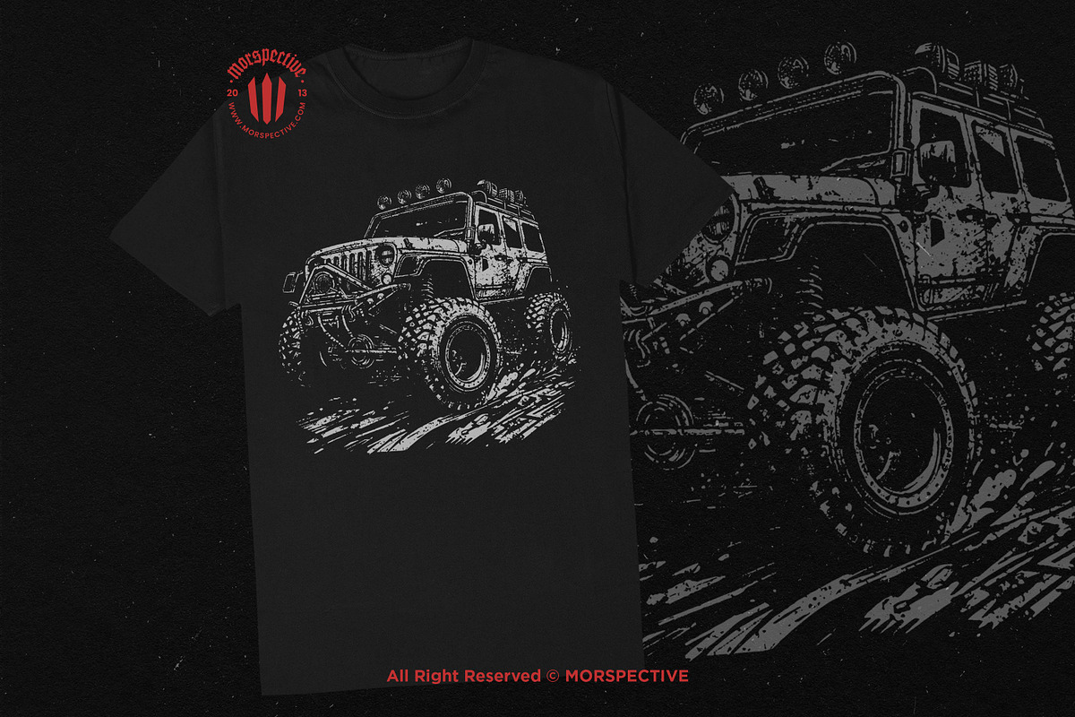10 Bundle Dark Art Dirt Jeep Car Off, an Illustration by Morspective (Photo 2 of 7)