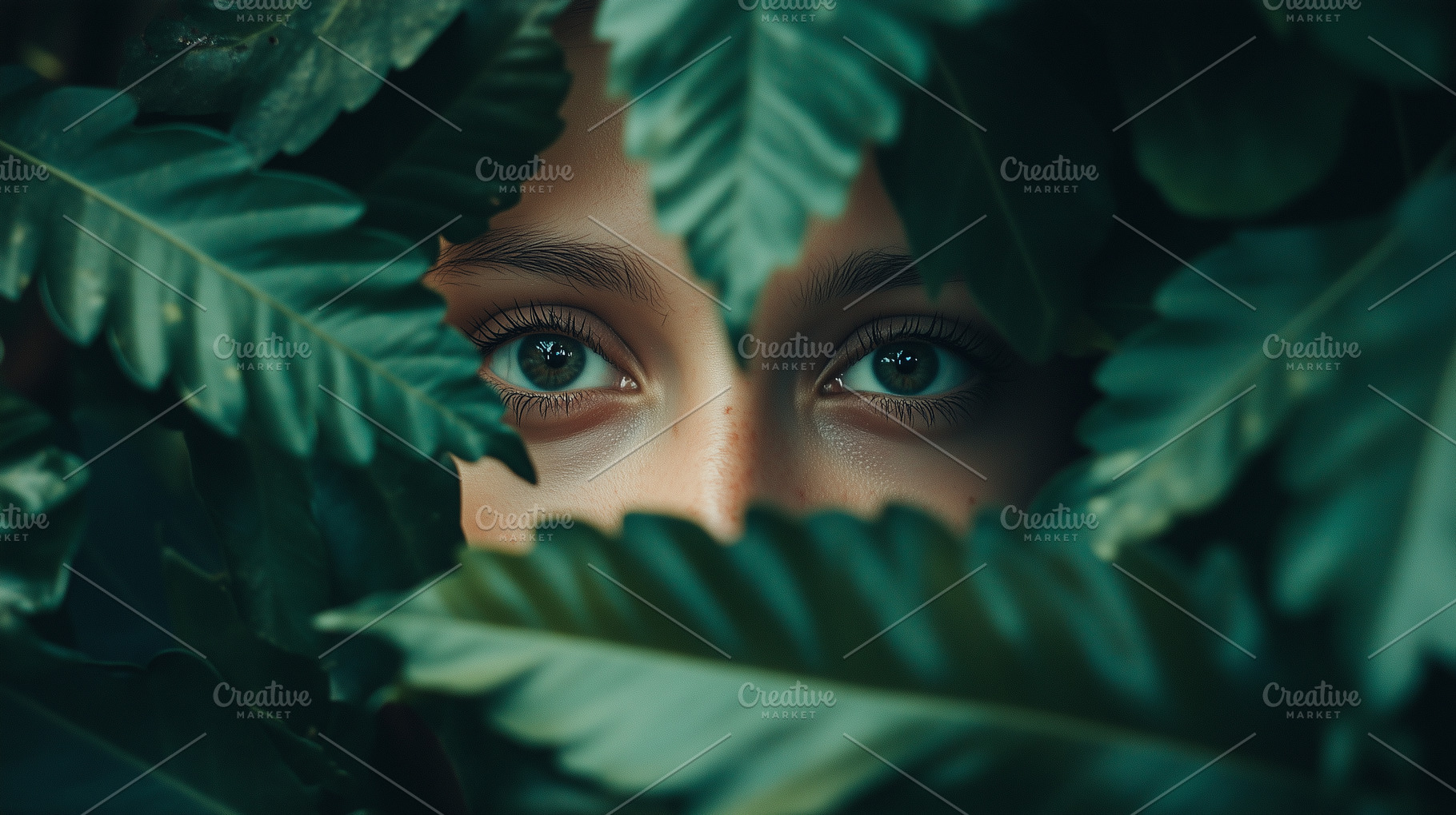 Woman's captivating eyes peek, a Person Photo by MistyDay