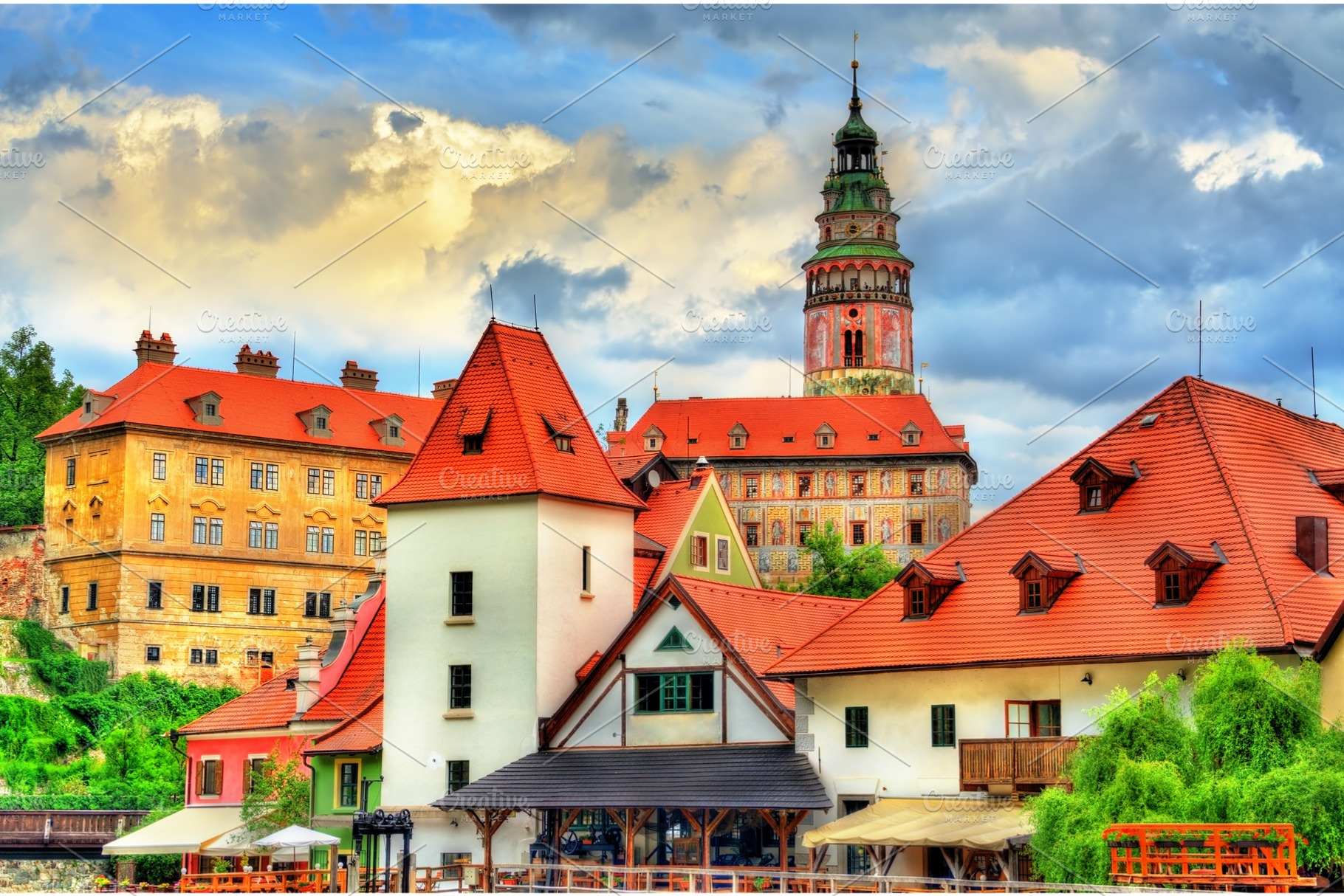View of cesky krumlov town a unesco heritage site in czech republic, an Architecture Photo by Leonid Andronov
