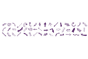 Set of arrows with a pen. vector, an Object Illustration by Nenahliadava Design
